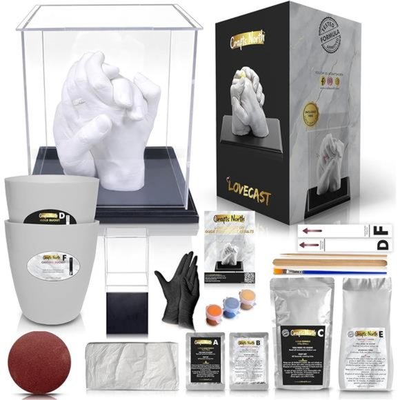 Hand Casting DIY Kit | Complete kit with Acrylic Display, Wooden Base - Picture 1 of 5